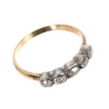 Antique five stone old cut diamond ring