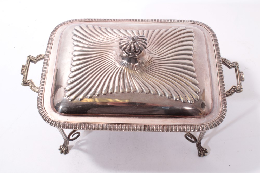 Edwardian silver plated warming entrée dish - Image 2 of 6