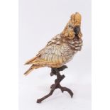 Early 20th century style cold painted bronze figure of a cockatoo