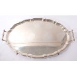 Large Contemporary silver two handled tray