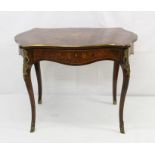 Late 19th / early 20th walnut, floral marquetry and brass mounted centre table