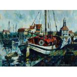 *Dexter Brown (b.1942) gouache - Welk Boats, signed, in glazed frame