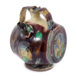 18th/19th century glazed pottery barrel-shaped vessel