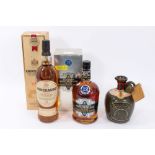 Whisky - three bottles, Knockando 1975, boxed, Teacher's Royal Highland 12 Year Old, boxed and King'