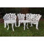 Late 19th century, possibly American, suite of white painted aluminium garden furniture Provenance: