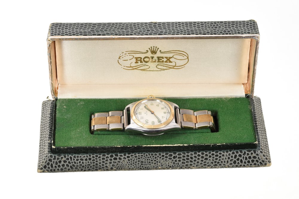 Rare late 1940s Gentlemen’s Rolex bi-metal ‘bubble back’ wristwatch, model 5011, serial number - Image 7 of 7