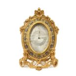 19th century gilt metal and champleve enamel strut clock