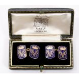 H.R.H. The Duke of Edinburgh - fine pair gold (9ct) and blue enamel presentation cufflinks