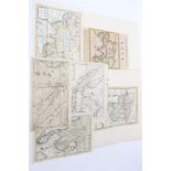 Herman Moll (d. 1732), six various hand-coloured and uncoloured small maps - including ‘The East