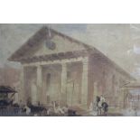 19th century English school watercolour - St Paul's Church, Covent Garden, in glazed gilt frame,
