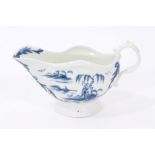 18th century Worcester blue and white sauce boat