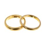 Two 22ct wedding rings