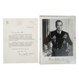 Admiral of The Fleet The Right Honourable Earl Mountbatten of Burma signed black and white