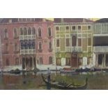 Hugh Micklem oil on board, Venice water scene, signed