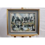 Kidd, twentieth century oil on board - abstract landscape, signed, framed