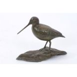 Patricia Northcroft (contemporary), patinated bronze figure of a snipe, signed, , 10cm high