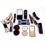 Collection of mostly 19th century leather covered jewellery cases