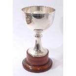 1930s silver trophy (Birmingham 1931) on wooden plinth