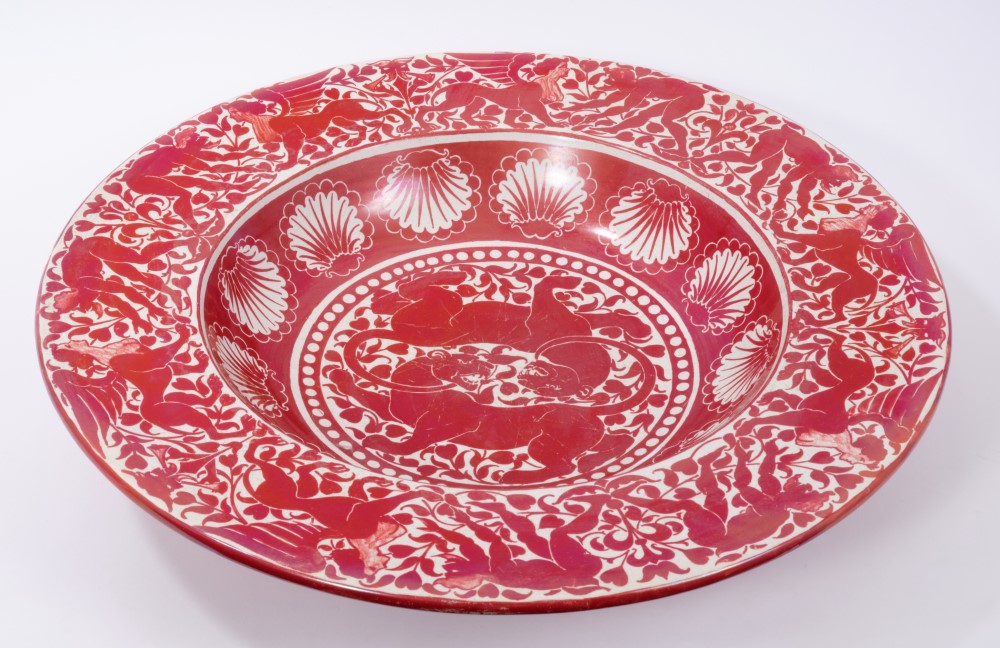 William de Morgan ruby lustre charger/shallow dish - Image 4 of 4