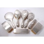 Selection of silver backed brushes and mirrors (8)