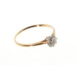 Diamond single stone ring with an old cut diamond