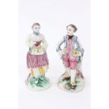 Pair of 18th Century French Mennecy figures