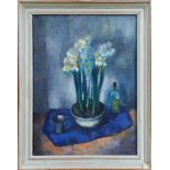 Twentieth century Continental school oil on canvas - still life of daffodils, indistinctly signed,