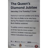 The Queen’s Diamond Jubilee – London Underground Information poster