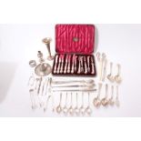 Selection of miscellaneous silver including flatware and other items.