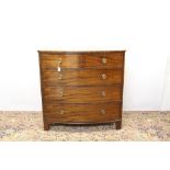 19th century mahogany bowfront chest of two short and three long graduated drawers on bracket feet