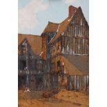 Pair of unusual 1920s French school watercolour and engraved wooden panels depicting scenes in