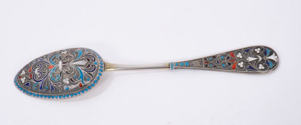 Russian Cloisonné enamel spoon