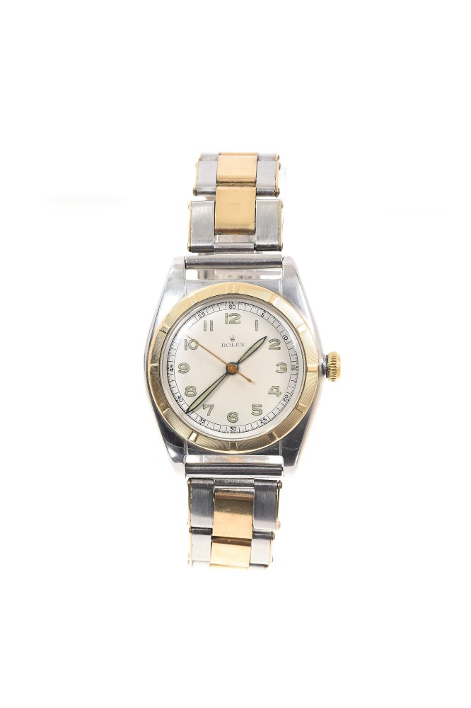 Rare late 1940s Gentlemen’s Rolex bi-metal ‘bubble back’ wristwatch, model 5011, serial number