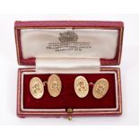 H.M. Queen Elizabeth II and H.R.H. The Duke of Edinburgh - pair 1950s gold (9ct) presentation