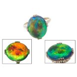 Opal single stone ring