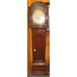 18 century longcase clock with painted dial.