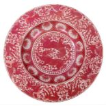 William de Morgan ruby lustre charger/shallow dish