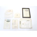 Collection of 1950s and 60s Royal menu cards and Balmoral Castle pipe music programme cards