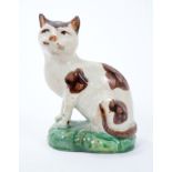 Rare early 19th century Staffordshire model of a cat