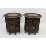 Pair Indian inlaid tables