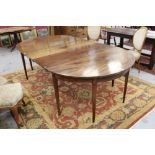 Georgian and later mahogany D-end dining table with three extra leaves