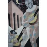 Gino Severini (1893-1966) Serenade to the Moon, pochoir print, glazed frame