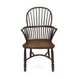 19th century yew and elm stick back chair