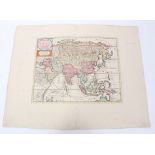 Isaak Tirion (d.1769), hand-coloured map - ‘Nieuwe Kaart van Asia’, 28cm x 36cm, 1740