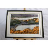 *Graham Clarke (b.1941) woodblock - St Anthony's, 1967, 46/50, in glazed frame, 50cm x 69cm