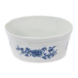 18th century Worcester porcelain potted meat dish with the rare early printed patterns The Early