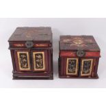 Antique Chinese lacquered vanity case