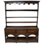 Good George III oak high dresser