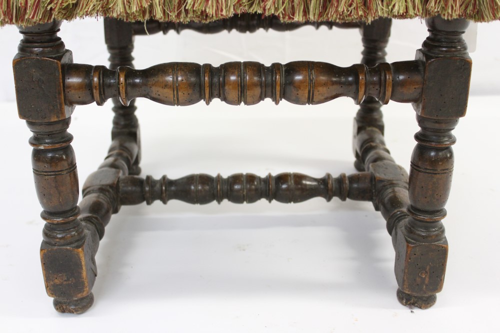 Charles II walnut stool - Image 2 of 2