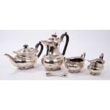 Victorian silver four piece tea set